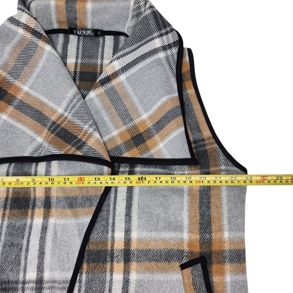 Plaid Open Front Vest Women's Large - Picture 10 of 16